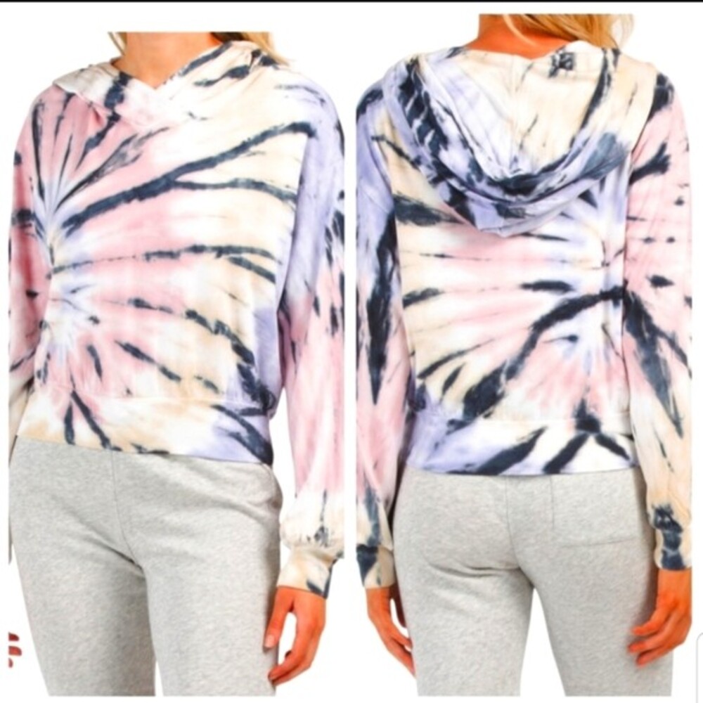 Young Fabulous & Broke Kelly Tie Dye Hoodie Sweatshirt Pink Lolly, size S